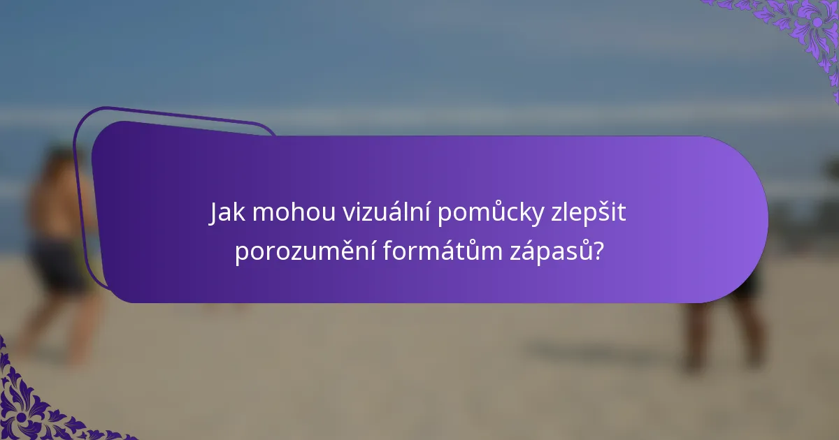 Jak mohou vizuální pomůcky zlepšit porozumění formátům zápasů?