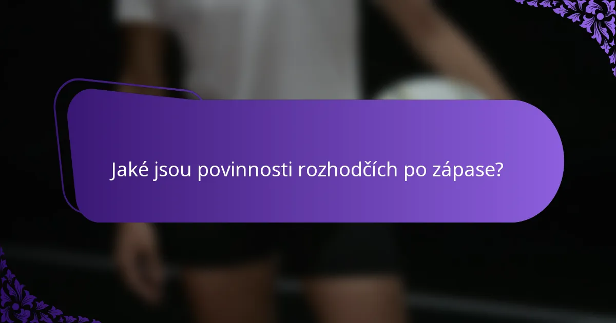 Jaké jsou povinnosti rozhodčích po zápase?