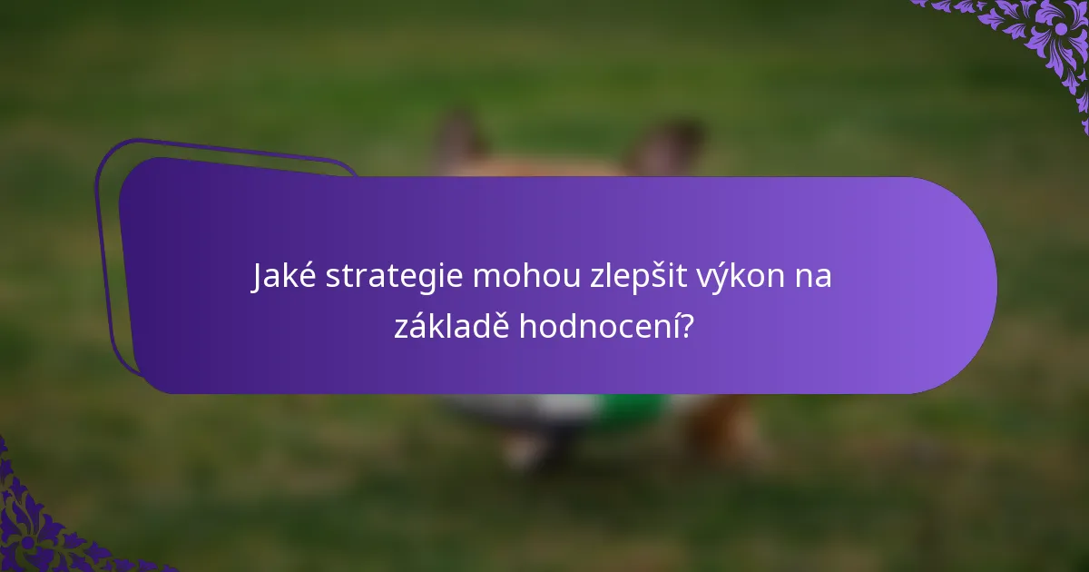 Jaké strategie mohou zlepšit výkon na základě hodnocení?