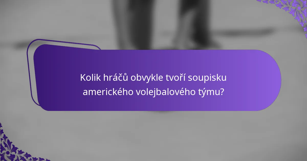Kolik hráčů obvykle tvoří soupisku amerického volejbalového týmu?